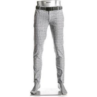 Alberto Herren Chino blau kariert Slim Fit