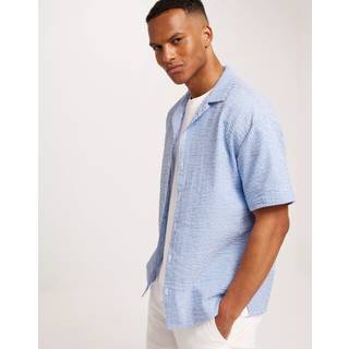 Jack & Jones Aydan Seersucker Resort Shirt SS Cashmere Blue