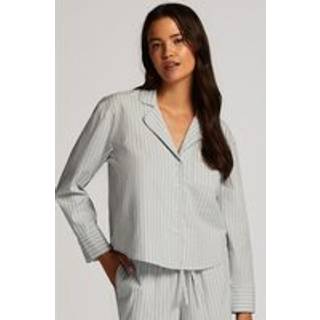 Hunkemöller Cotton Stripe natskjorte, grøn, Størrelse: S, Dame