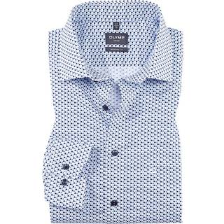 OLYMP Herren Hemd blau gemustert