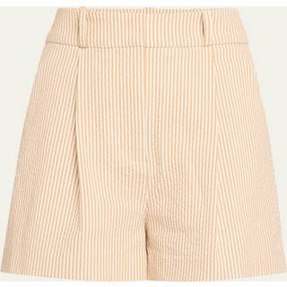 Veronica Beard Haina high-rise cotton seersucker shorts - multicoloured - XL