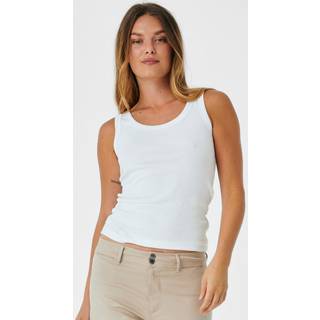 Freequent Top - FQHi Ribstrikket Hvid Str. XS Freequent.dk