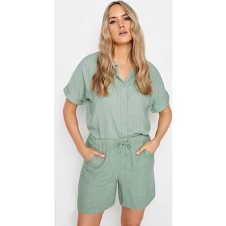 Lts Tall Sage Green Linen Tie Waist Shorts 10 Lts | Tall Women's Linen And Cotton Shorts