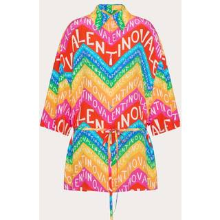 Valentino Logo silk shirt dress - multicoloured - XXS