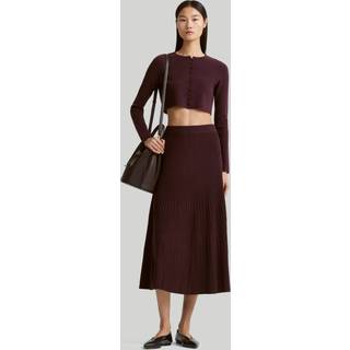 Altuzarra Ireene ribbed-knit midi skirt - burgundy - XS