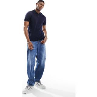 SELECTED HOMME SLHBERG SS KNIT POLO NOOS - Blå
