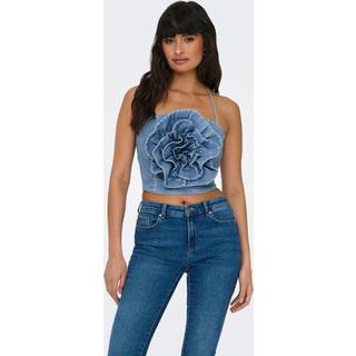 Only - Blå - Onlroseanne Sl 3D Dnm Top Gua - Large