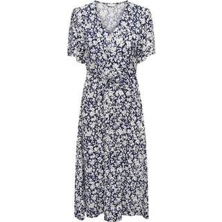 Only - Blomstret - Onlhalia Life S/S Midi Dress Wvn No - X-Small