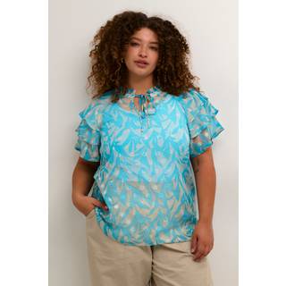 Kaffe Curve KClina Bluse - Blå - Str 42 - Damer