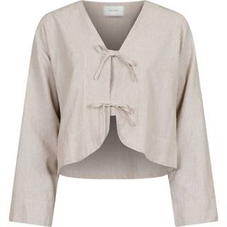 Dona Mini Stripe Bluse, Sand, 40