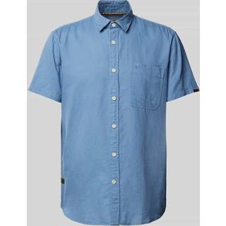 camel active Herren Kurzarmhemd blau