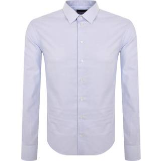 Emporio Armani Logo Long Sleeve Shirt Blue