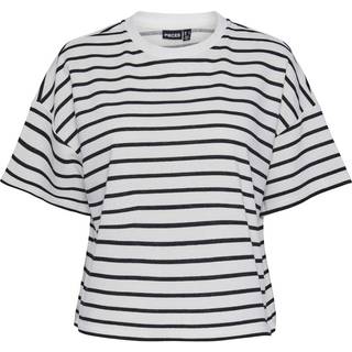 Pieces Pcchilli Summer Sweat Stripe Cloud Dancer Stripes:W. Black L