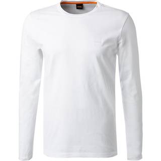 T-shirt med lange ærmer i bomuld med vævet logomærke