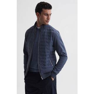 Reiss Flintoff Hybrid Quilt og Knit Zip-Through JakkeMiddel
