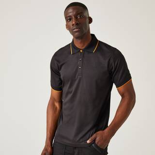 Regatta RG264 Poloshirts Black / Orange Pop L