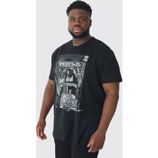 Mens Black Plus Transformers License Print T-shirt