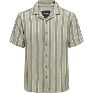 ONLY & SONS Trev Regular SS Structure Stripe Shirt Tea