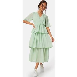 Butterfly Sleeve Flounce Dress