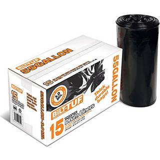 Entrepren?r papirkurvposer 55 gallon tromleforing fladsk?ret top overlegen styrke sort 3,0 mil 15 t?lling - Bilt -tuf