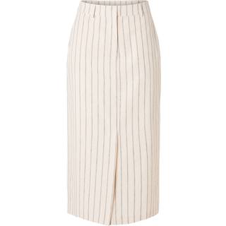Selected Femme - Beige - Slfhilda Hw Pencil Skirt Pin Stripe - EU 36