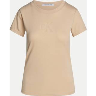 Slim Burn Out Logo T-shirt - Khaki - XS