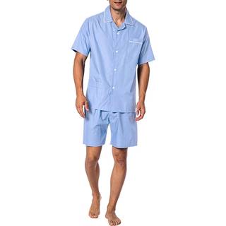Novila Herren Pyjama blau Baumwolle & Mix unifarben
