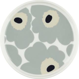 Marimekko Unikko tallerken Ø13,5, hvid/grå/sand/blå