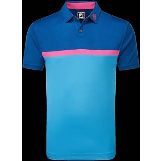FootJoy Colour Block Interlock Herre Poloshirt - Ocean/Deep Blue/Berry - Str. XL