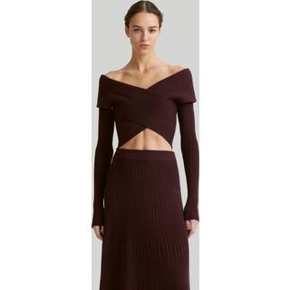 Altuzarra Virginie cropped off-shoulder sweater - burgundy - M