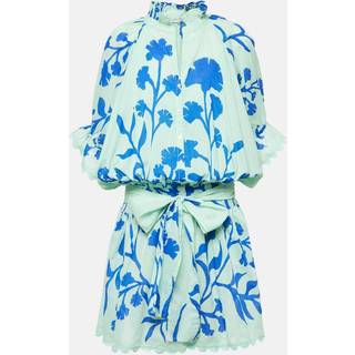 Juliet Dunn Floral cotton shirt dress - blue - XS