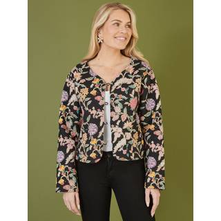 Yumi Yumi Black Reversible Cotton Cropped Quilted Jacket
