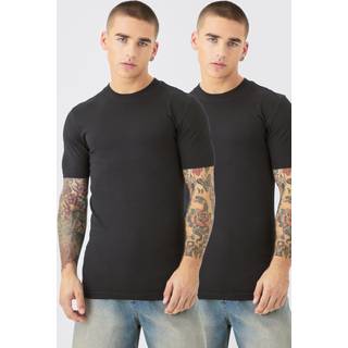 Mens Black 2 Pack Muscle Fit T-shirt