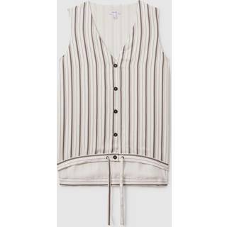 Reiss Francie Striped Drawstring Hem Waistcoat40