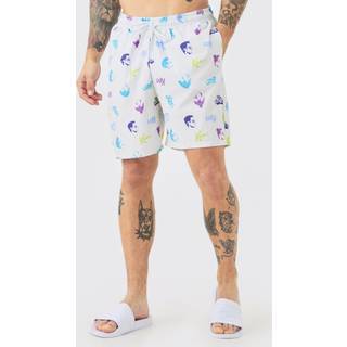 Mens Multi Mid Length Ken Swim Short