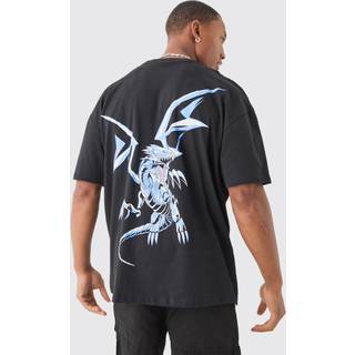 Mens Black Oversized Blue Eyes Yu-Gi-Oh License T-shirt