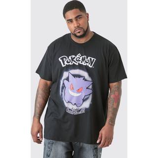Mens Plus Pokemon Gengar Printed Licensed T-shirt In Black