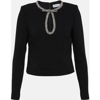 Self-Portrait Embellished crÃªpe top - black - XXS