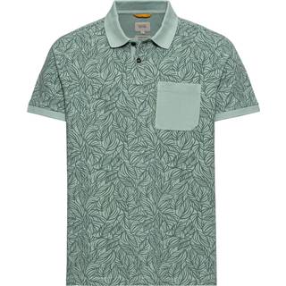 camel active Herren Polo-Shirt grün gemustert