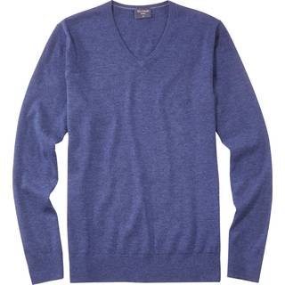 OLYMP Herren V-Pullover blau unifarben