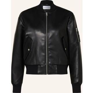 Jakke Calvin Klein Jeans Faux Leather Bomber Jacket Black XS - Black - XS