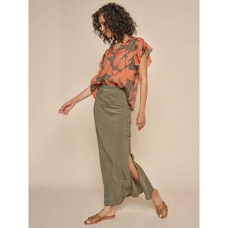 Mos Mosh Mmbias Solida Long Skirt Nederdele 162830 Dusty Olive (XS)