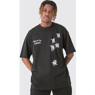 Mens Tall Oversized Korn License T-shirt In Black