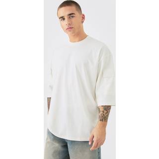 Mens Ecru Oversized Cargo Pocket Half Sleeve T-shirt