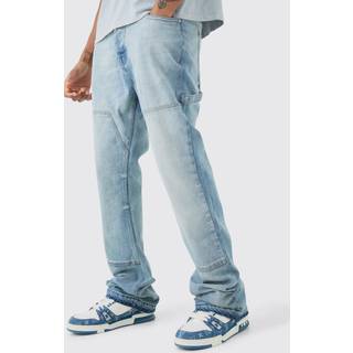 Mens Antique Blue Tall Slim Rigid Flare Carpenter Jeans