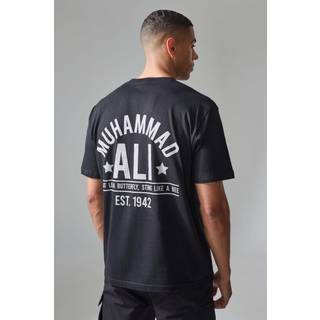 Mens Black Active Oversized Muhammad Ali Est. 1942 License T-shirt