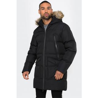 Threadbare brusefast Longline Med hætte Polstret Parka CoatSmall