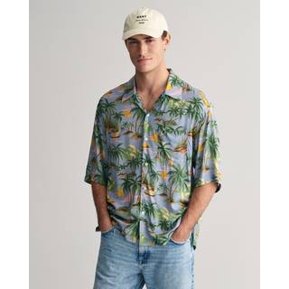 Relaxed Fit Hawaiian Skjorte, Dove Blue, S