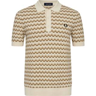 Fred Perry Herren Polo-Shirt beige gemustert