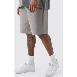 Mens Plus Elasticated Waist Grey Relaxed Fit Shorts